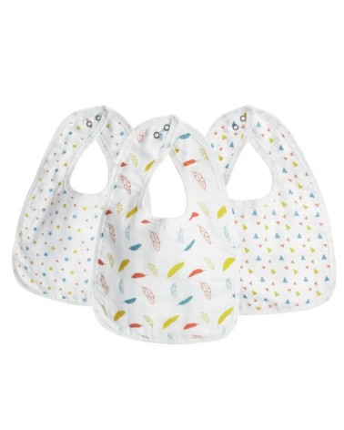 Lot de 3 bavoirs bébé  Multicolore Coton