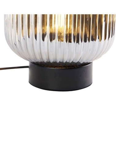 Lampe de table en verre noir