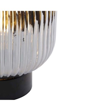Lampe de table en verre noir