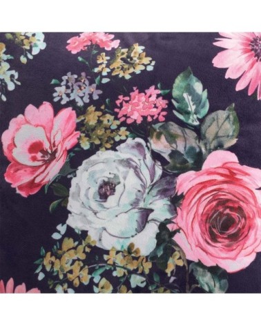 Coussin aspect velours prune 45x45cm