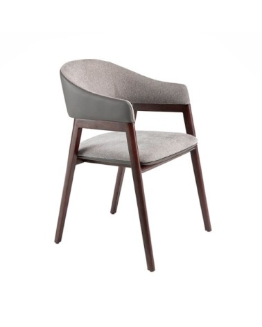 Chaise en tissu et croûte de cuir vison