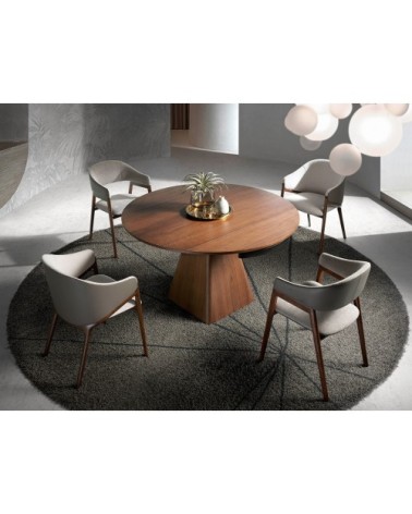 Chaise en tissu et croûte de cuir vison