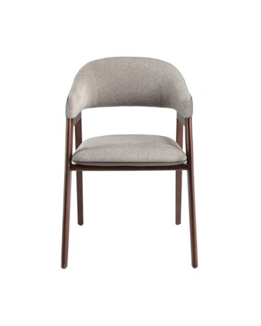 Chaise en tissu et croûte de cuir vison