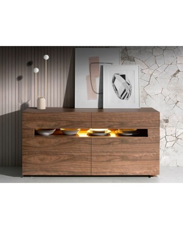 Commode en noyer et éclairage intérieur