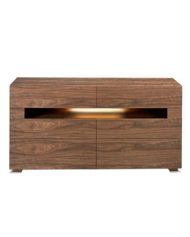 Commode en noyer et éclairage intérieur