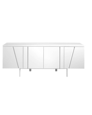 Buffet effet bois et acier blanc