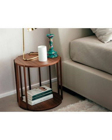 Table d'appoint ronde en noyer