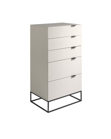 Chiffonnier en effet bois gris et acier