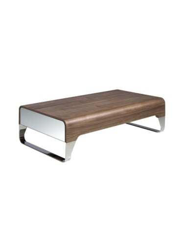 Table basse en noyer et acier