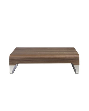 Table basse en noyer et acier