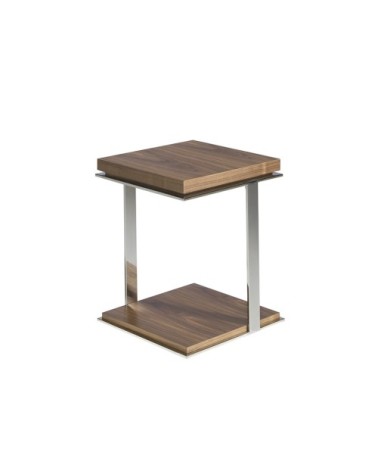 Table d'appoint en noyer et acier