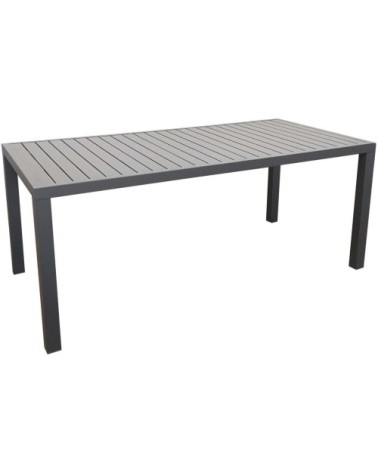 Table extérieure en aluminium plateau à lattes 8 personnes