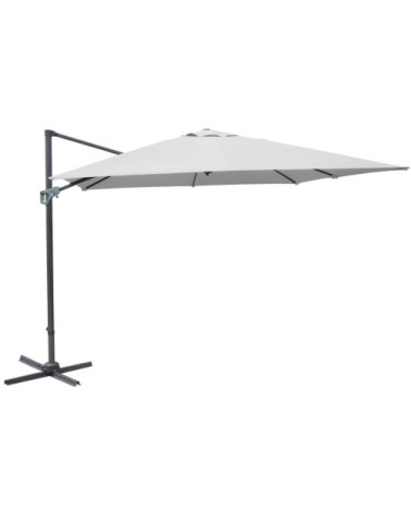 Parasol déporté en aluminium 3x4m dom blanc