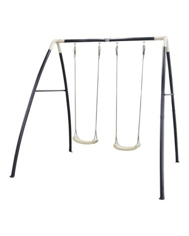 Portique métal noir 2 balançoires