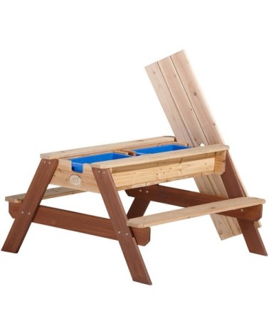 Table convertible de jeu sable et eau avec parasol