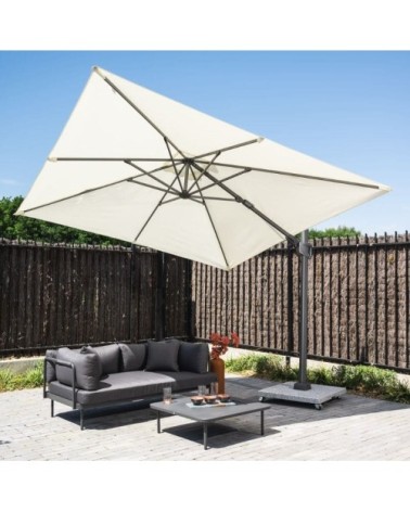 Parasol déporté 3x3m ecru