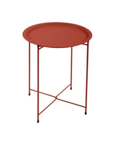 Table d'appoint d'extérieur en acier terracotta