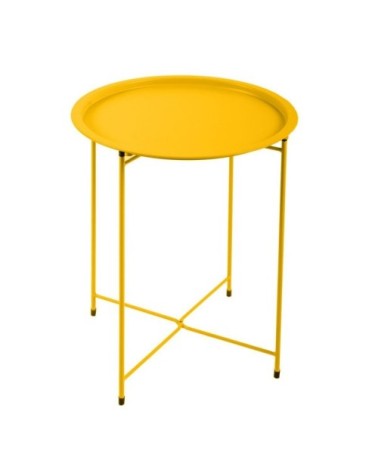 Table d'appoint d'extérieur en acier jaune