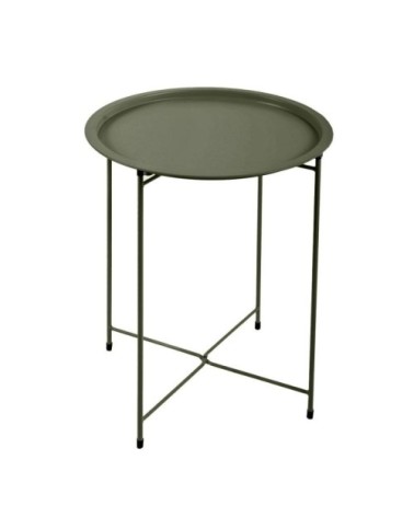 Table d'appoint d'extérieur en acier kaki