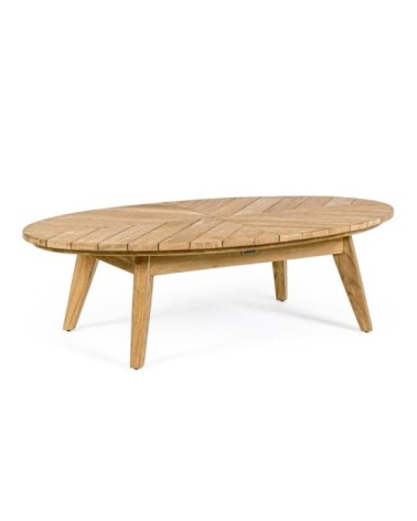 Table basse d'extérieur ovale en teck