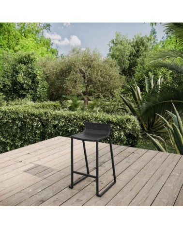 Chaise de jardin haute de bar aluminium carbone