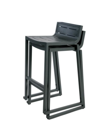 Chaise de jardin haute de bar aluminium carbone
