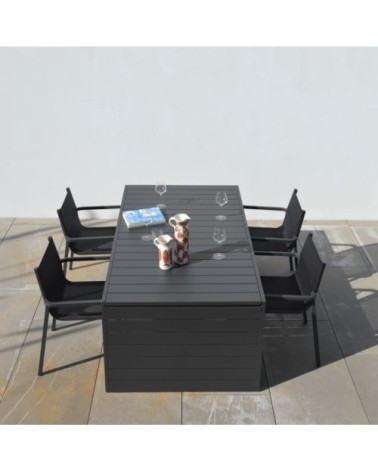 Table de jardin extensible en aluminium 8 places gris anthracite