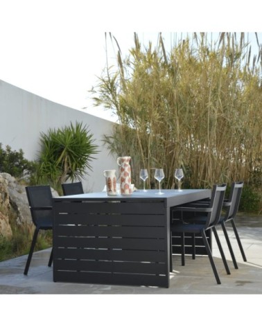 Table de jardin extensible en aluminium 8 places gris anthracite