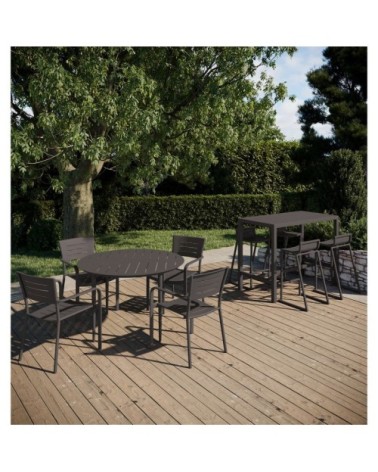 Table de bar 4 personnes  140X70CM en aluminium carbone
