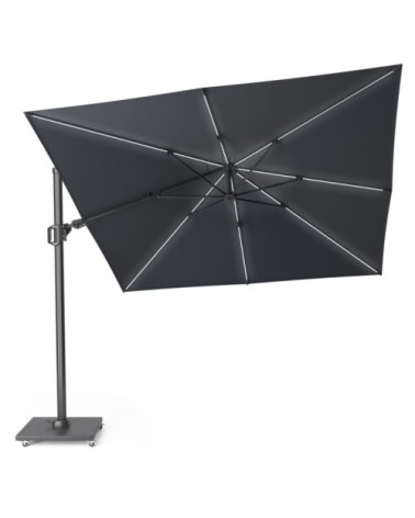 Parasol déporté avec LED 3x3m anthracite