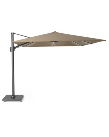 Parasol déporté avec LED 3x3m taupe