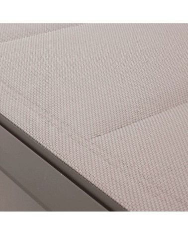 Chaise longue haute aluminium et textilène café