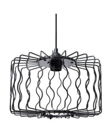 Suspension en métal noir ondulé 19x30 cm