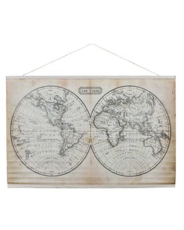 Tableau toile mappemonde 100x94cm