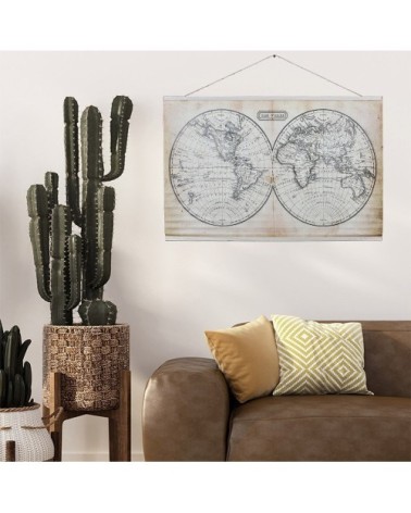 Tableau toile mappemonde 100x94cm