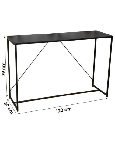 Console d'entrée en métal noir L120cm