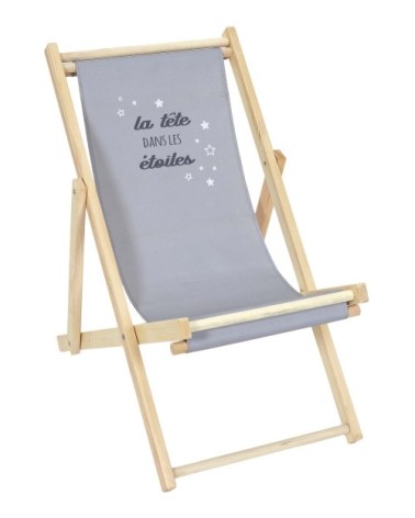 Chilienne enfant en bois 3 positions réglables grise