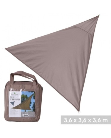 Voile d'ombrage taupe 3,6x3,6x3,6m