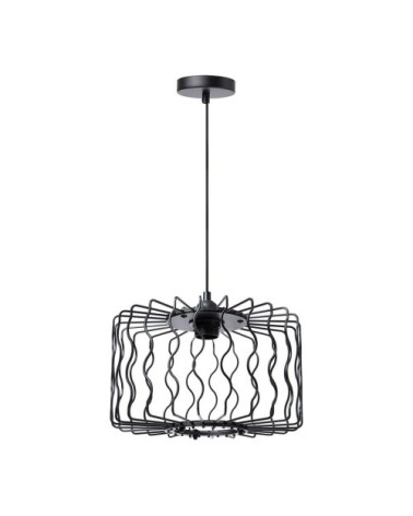 Suspension en métal noir ondulé 19x30 cm