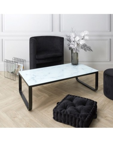 Table basse en verre blanc