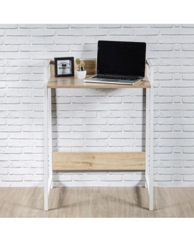 Bureau bois et métal blanc