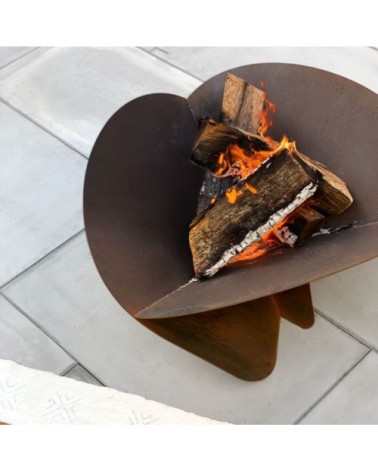 Brasero en acier corten L75 x l75 x H35 cm