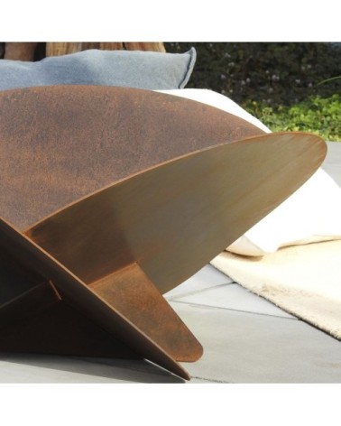 Brasero en acier corten L75 x l75 x H35 cm