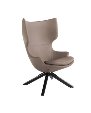 Fauteuil pivotant croûte de cuir vison