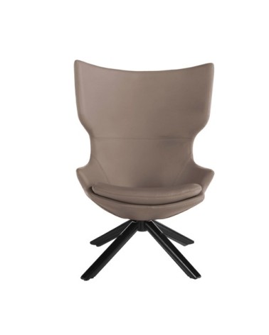 Fauteuil pivotant croûte de cuir vison