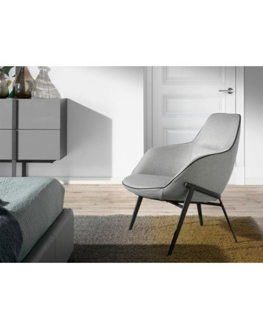 Fauteuil Confident en tissu gris