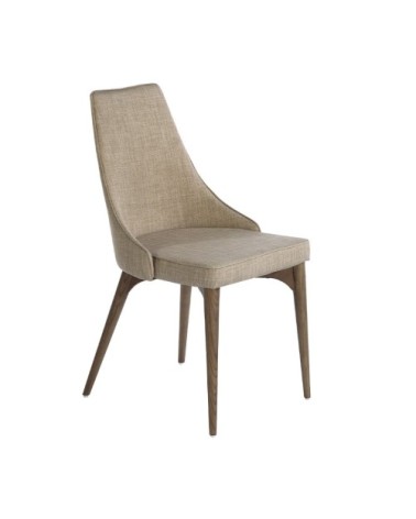 Chaise en tissu avec pieds en bois noyer