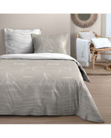 Parure de couette en coton coloris beige 260x240cm 2 taies