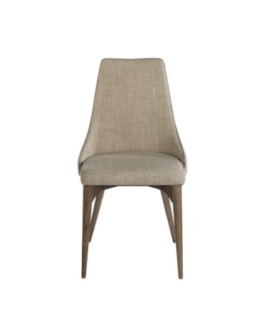 Chaise en tissu avec pieds en bois noyer