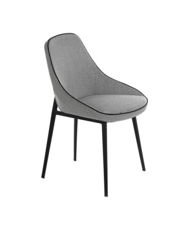 Chaise en tissu avec pieds en acier noir